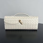 Colestore Bottega Veneta Women Long Clutch Andiamo With Handle Ivory 31x13x3 cm  - 1
