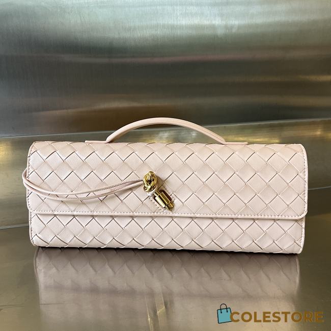 Colestore Bottega Veneta Women Long Clutch Andiamo With Handle Baby Pink 31x13x3 cm - 1