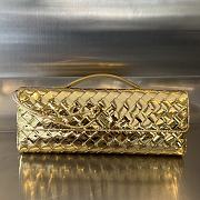 Colestore Bottega Veneta Women Long Clutch Andiamo With Handle Shiny Gold 31x13x3 cm - 1