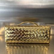 Colestore Bottega Veneta Women Long Clutch Andiamo With Handle Shiny Gold 31x13x3 cm - 4