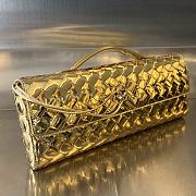 Colestore Bottega Veneta Women Long Clutch Andiamo With Handle Shiny Gold 31x13x3 cm - 3