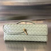 Colestore Bottega Veneta Women Long Clutch Andiamo With Handle Baby Green 31x13x3 cm - 1