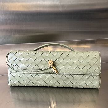Colestore Bottega Veneta Women Long Clutch Andiamo With Handle Baby Green 31x13x3 cm