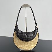 Colestore Bottega Veneta Gemelli Shoulder Bag Rafia Calf Leather/Lambskin Black 24.5x19x7 cm - 1