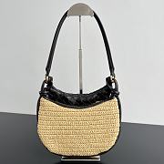 Colestore Bottega Veneta Gemelli Shoulder Bag Rafia Calf Leather/Lambskin Black 24.5x19x7 cm - 6
