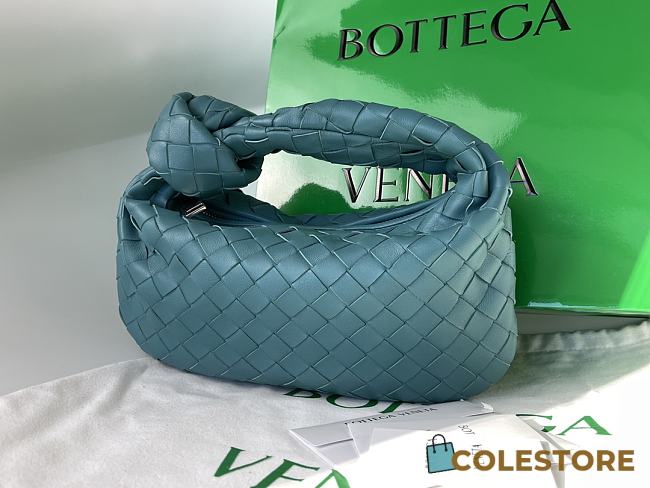 Colestore Bottega Veneta Jodie Hobo Bag Coral Blue Leather 27x9x23 cm - 1