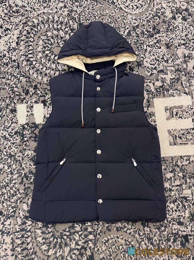 Colestorer Brunello Cucinelli hooded feather-down padded gilet Black - 1