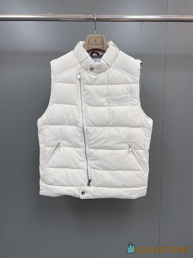 Colestorer Brunello Cucinelli hooded feather-down padded gilet White - 1