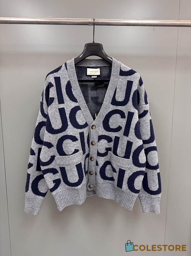 Colestore Gucci CC Logo Cardigan Grey  - 1