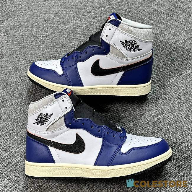 Colestore Air Jordan 1 Retro High OG White Deep Royal Blue (GS) - 1