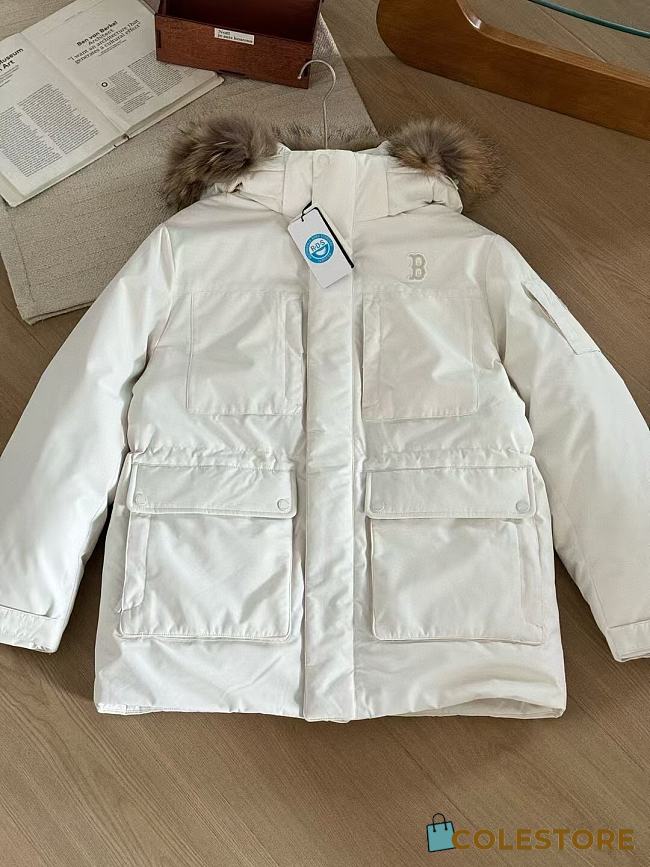 Colestore MLB Basic Big Logo Hood Fur Mid Padded Parka Boston Red Sox White - 1