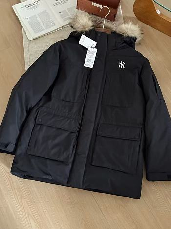Colestore MLB Basic Big Logo Hood Fur Mid Padded Parka New York Yankees Black 