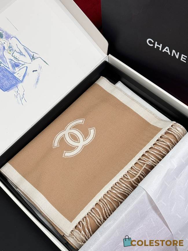Colestore Chanel Scarf Beige 184 x 34 cm  - 1