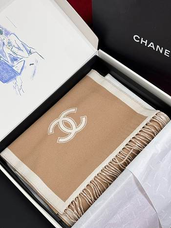 Colestore Chanel Scarf Beige 184 x 34 cm 
