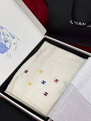 Colestore Chanel CC Logo Scarf White 79 x 190 cm - 1