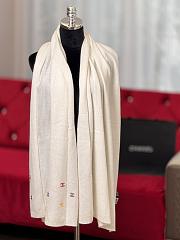 Colestore Chanel CC Logo Scarf White 79 x 190 cm - 5