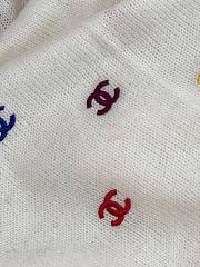 Colestore Chanel CC Logo Scarf White 79 x 190 cm - 3