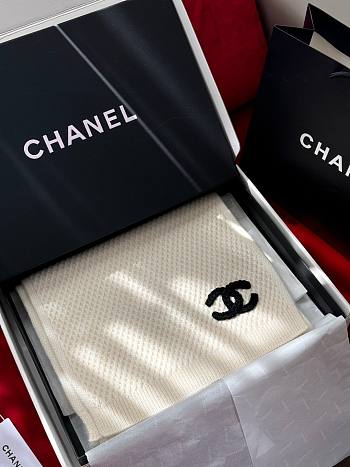 Colestore Chanel Scarf White 35 x 190 cm