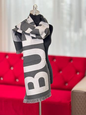 Colestore Burrbery Scarf In Grey/ White 33 x 188 cm