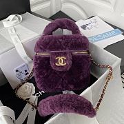 Colestore Chanel Vanity Case Purple Fur 27*17*17*cm - 1