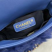 Colestore Chanel Shoulder Bag Blue Fur 15*11*4.5cm - 5