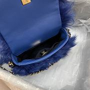 Colestore Chanel Shoulder Bag Blue Fur 15*11*4.5cm - 2