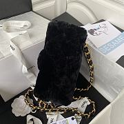 Colestore Chanel Flap Bag Fur Black 15X20.5X8cm - 6
