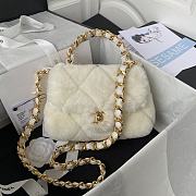 Colestore Chanel Flap Bag Fur White 15X20.5X8cm - 1