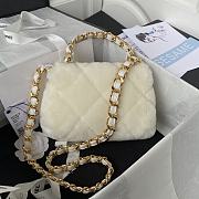 Colestore Chanel Flap Bag Fur White 15X20.5X8cm - 3