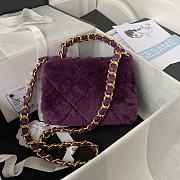 Colestore Chanel Flap Bag Fur Purple 15X20.5X8cm - 5