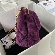 Colestore Chanel Flap Bag Fur Purple 15X20.5X8cm - 4