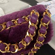 Colestore Chanel Flap Bag Fur Purple 15X20.5X8cm - 3