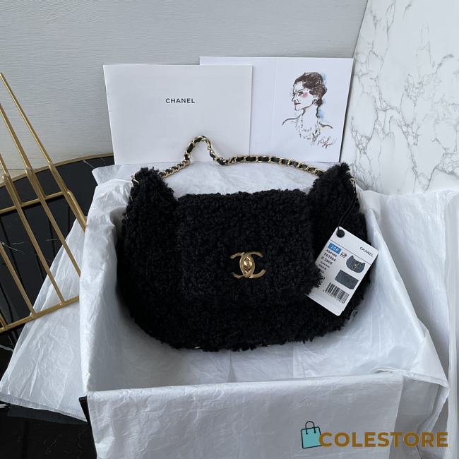 Colestore Chanel Handbag Fur In Black 26×17×4.5cm - 1
