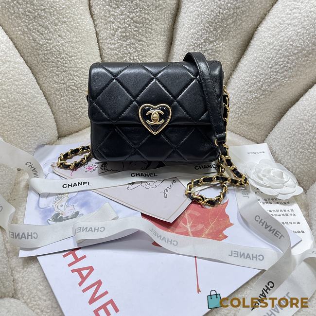 Colestore Chanel Heart Black 18X13.5X5.5cm - 1