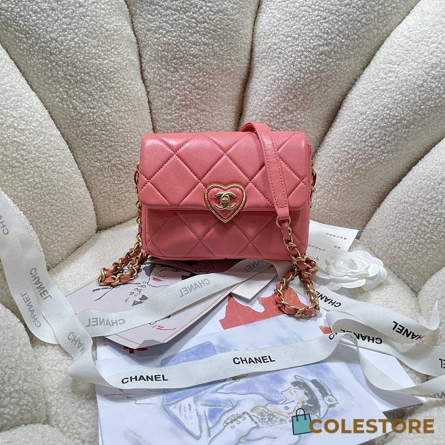 Colestore Chanel Heart Pink 18X13.5X5.5cm - 1