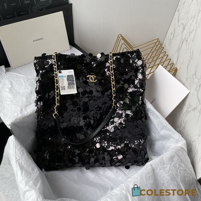 Colestore Chanel Tote Sequins Black 38*41cm - 1