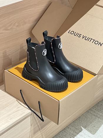 Colestore Louis Vuitton LV Logo Boots Leather Black