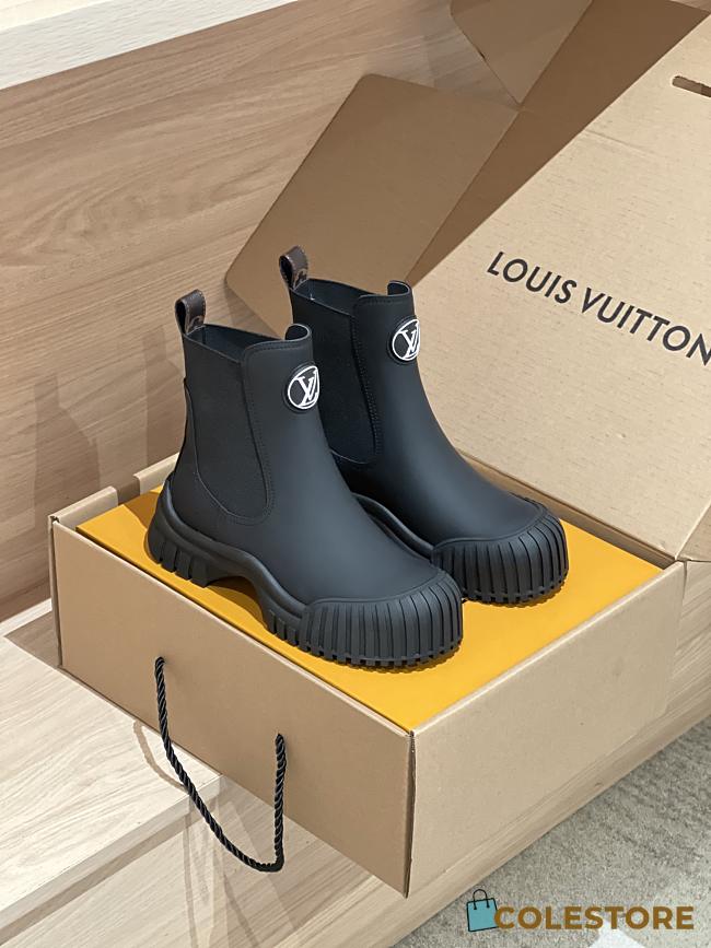 Colestore Louis Vuitton LV Logo Boots Leather Full Black  - 1