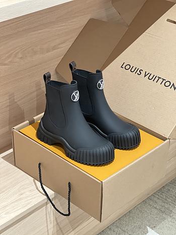 Colestore Louis Vuitton LV Logo Boots Leather Full Black 