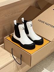Colestore Louis Vuitton LV Logo Boots Leather White  - 1