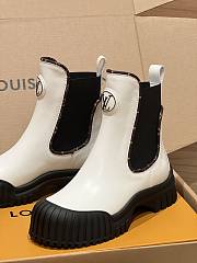Colestore Louis Vuitton LV Logo Boots Leather White  - 3