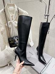 Colestore Balenciaga Leather Zip High Boots Black  - 5
