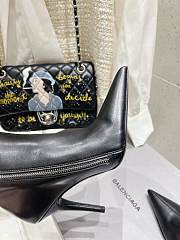 Colestore Balenciaga Leather Zip High Boots Black  - 3