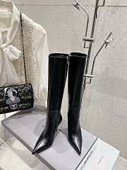 Colestore Balenciaga Leather Zip High Boots Black  - 2