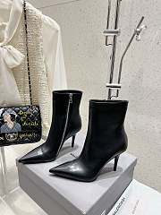 Colestore Balenciaga Pointed Toe High Heel Zip Boot Black - 3