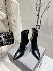 Colestore Balenciaga Pointed Toe High Heel Zip Boot Black - 4