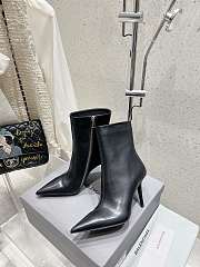 Colestore Balenciaga Pointed Toe High Heel Zip Boot Black - 5