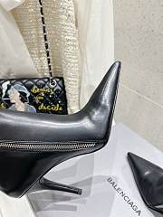 Colestore Balenciaga Pointed Toe High Heel Zip Boot Black - 6