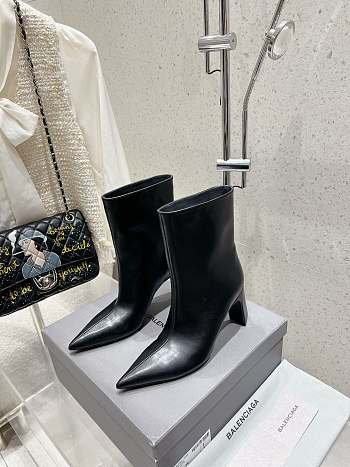 Colestore Balenciaga Pointed Toe High Heel Boot Black
