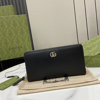 Colestore Gucci Wallet Long Leather Black 19 x 10 x 2.5 cm